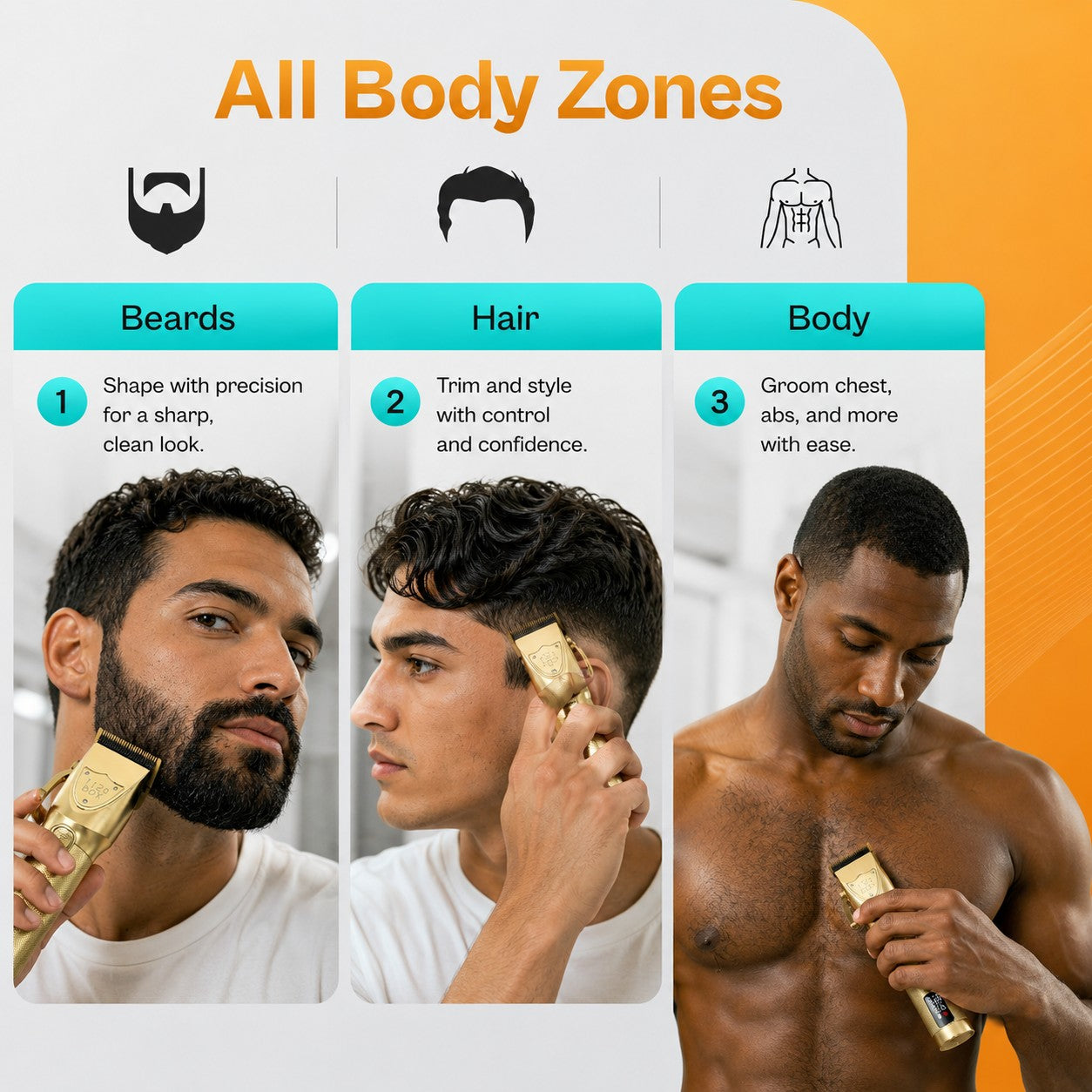 BOX90210 1126 PRO GOLD DLC TITANIUM CORD AND CORDLESS CLIPPER