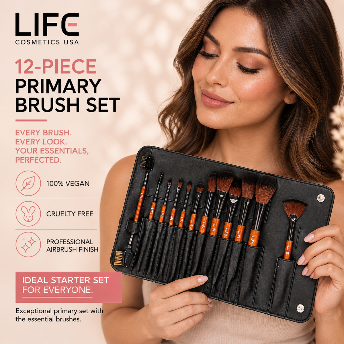 12-Piece Primary Brush Set with Pouch
