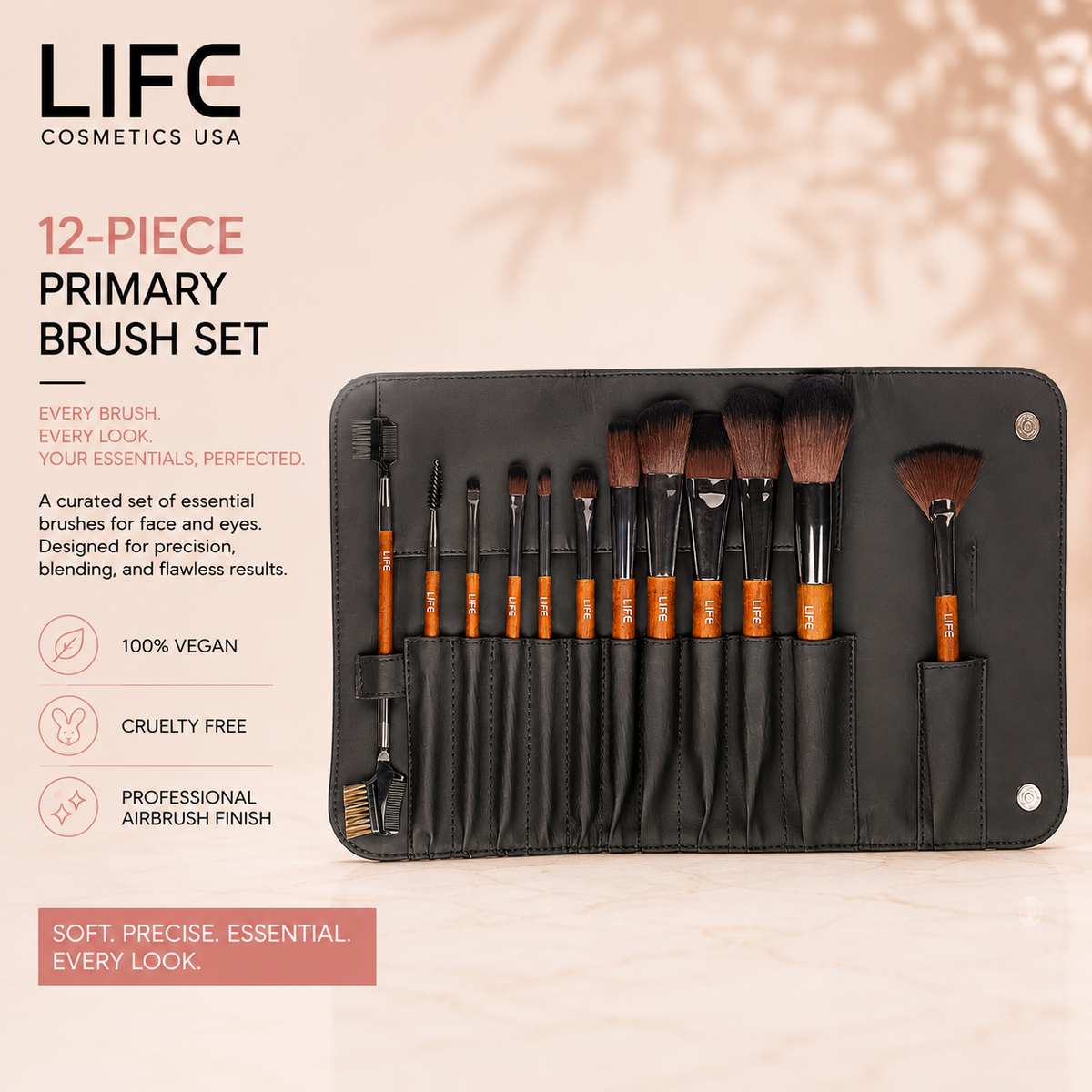 12-Piece Primary Brush Set with Pouch