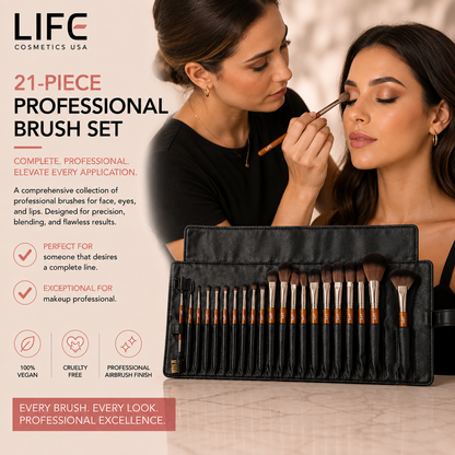 21-Piece Professional Brush Set with Pouch