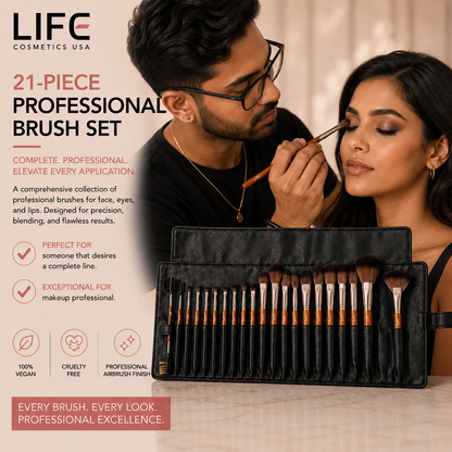 21-Piece Professional Brush Set with Pouch