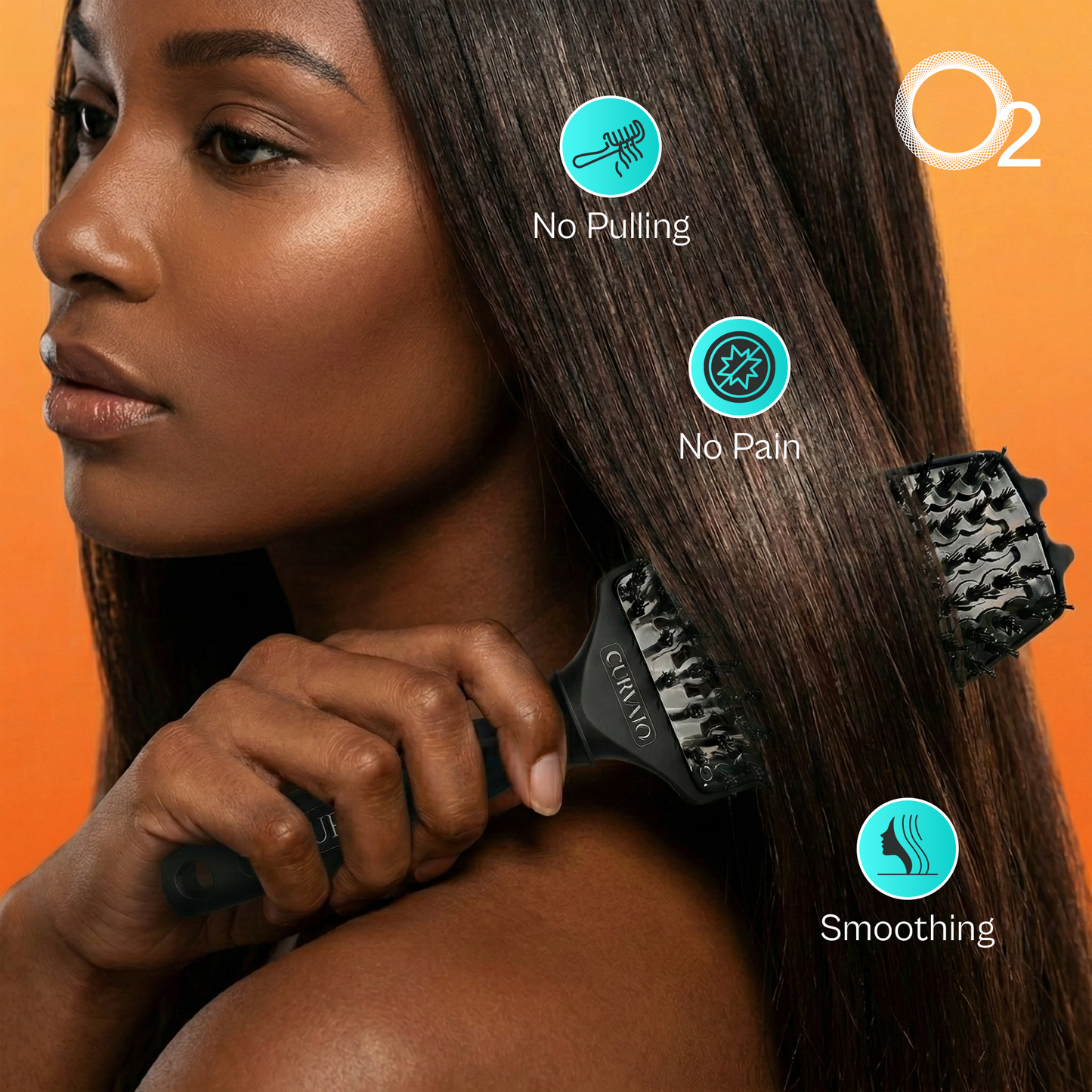 CURVATO Titanium Ceramic Curved Thermal Brush