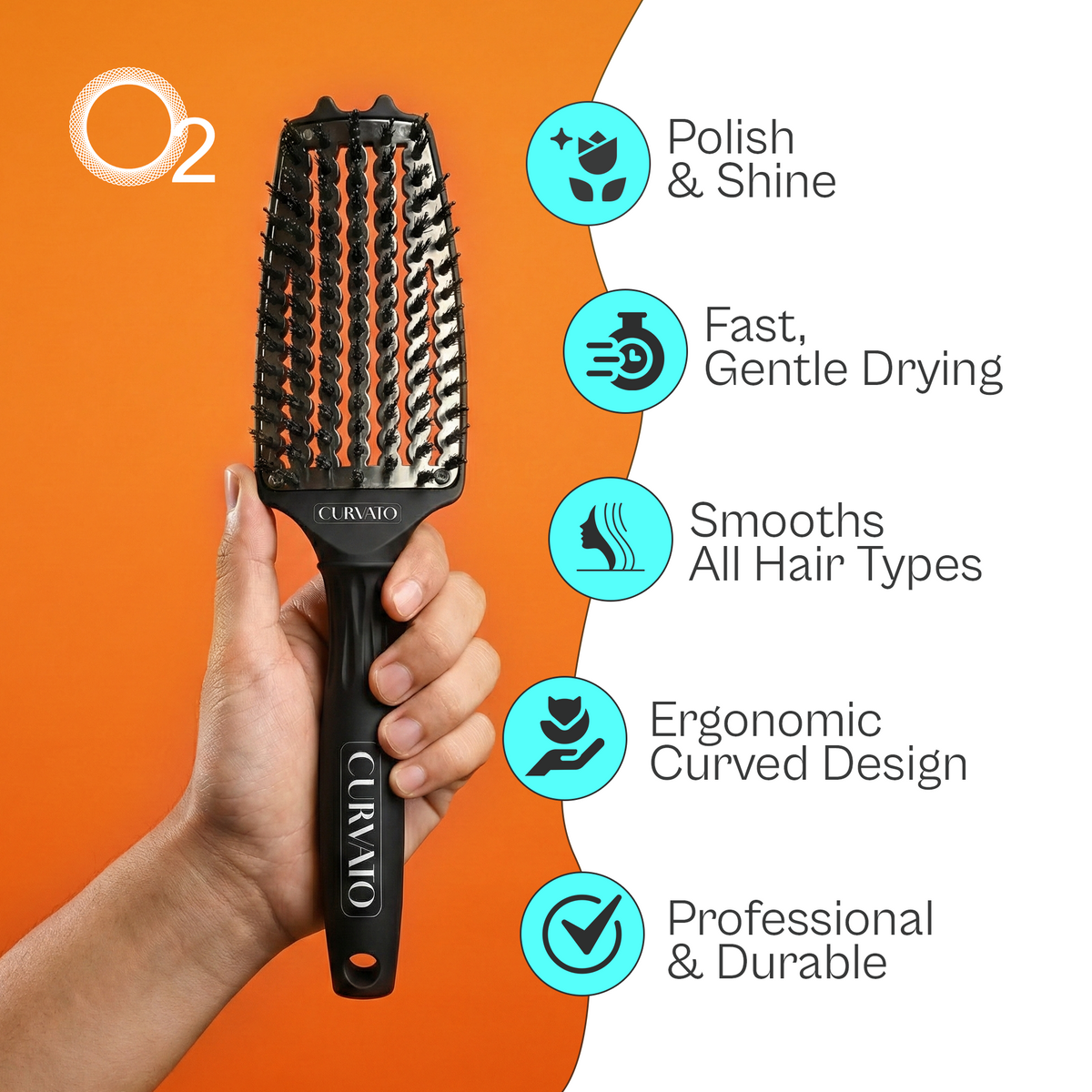 CURVATO Titanium Ceramic Curved Thermal Brush