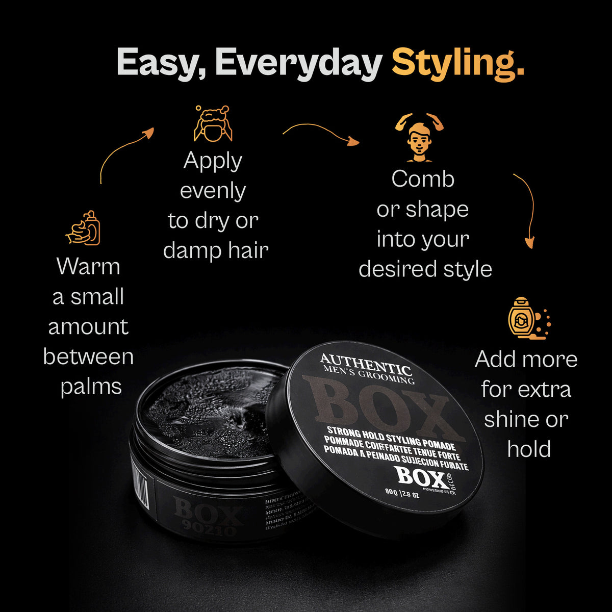 BOX90210 Smooth Finish Signature Pomade 80g|2.8oz.