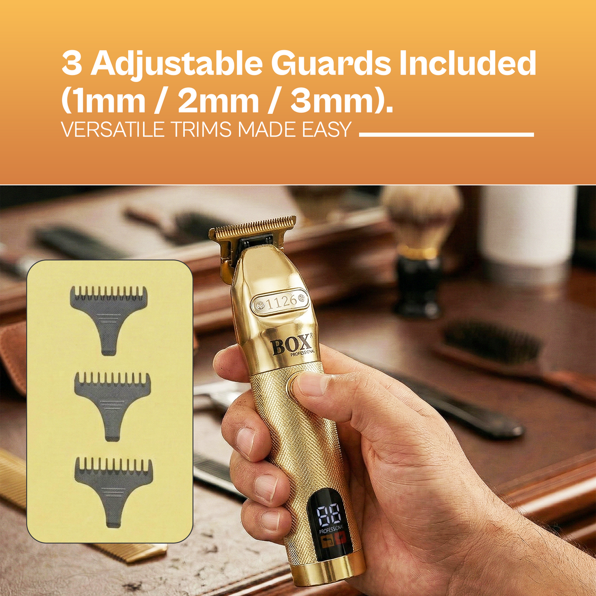 BOX90210 1126 PRO GOLD DLC TITANIUM CORD AND CORDLESS TRIMMER