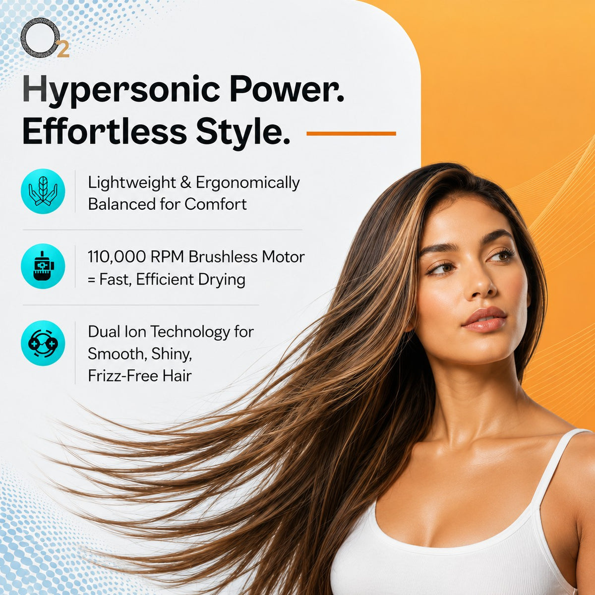 O2AMP Hypersonic Hair Dryer