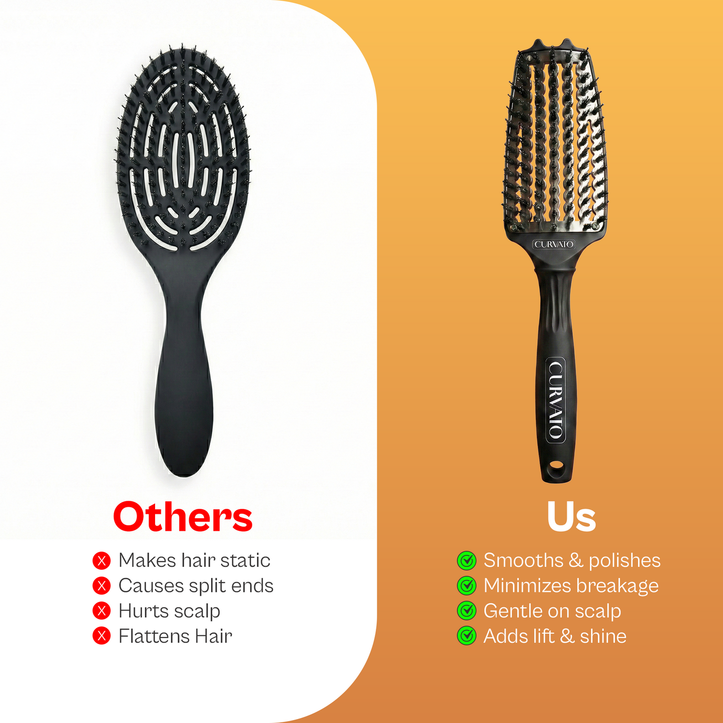 CURVATO Titanium Ceramic Curved Thermal Brush