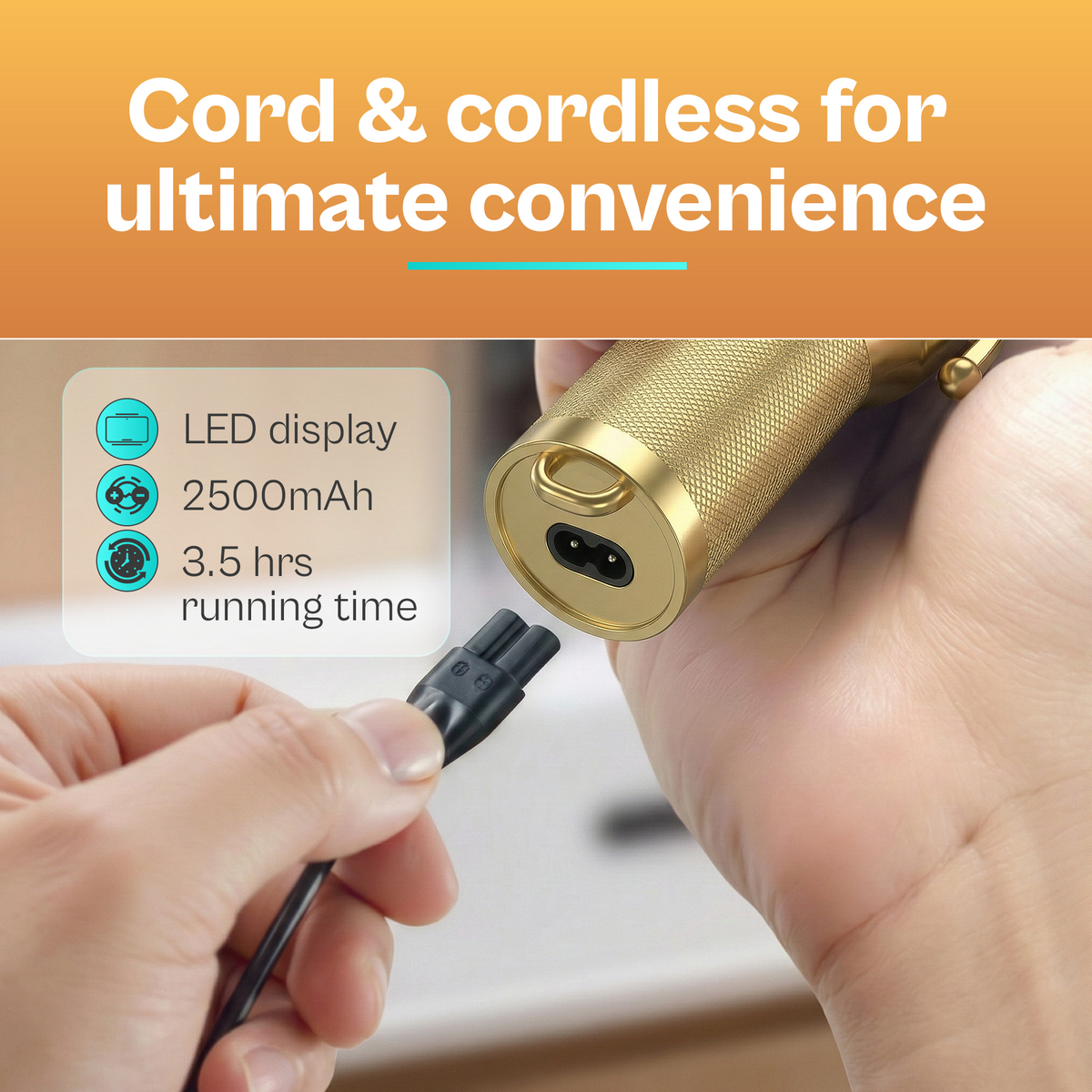 BOX90210 1126 PRO GOLD DLC TITANIUM CORD AND CORDLESS CLIPPER