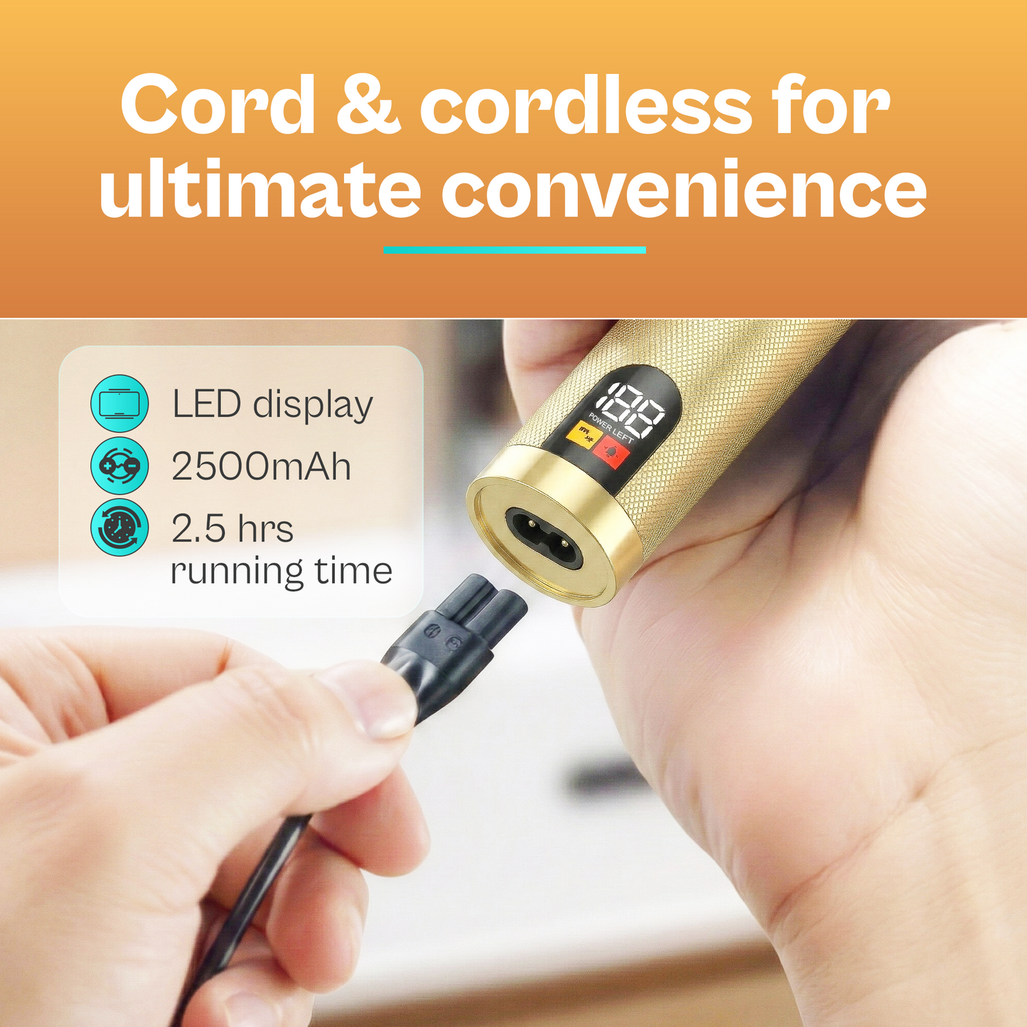 BOX90210 1126 PRO GOLD DLC TITANIUM CORD AND CORDLESS TRIMMER