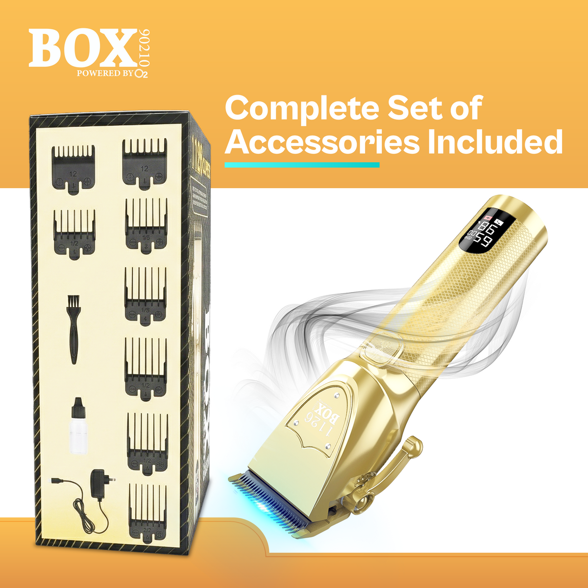 BOX90210 1126 PRO GOLD DLC TITANIUM CORD AND CORDLESS CLIPPER