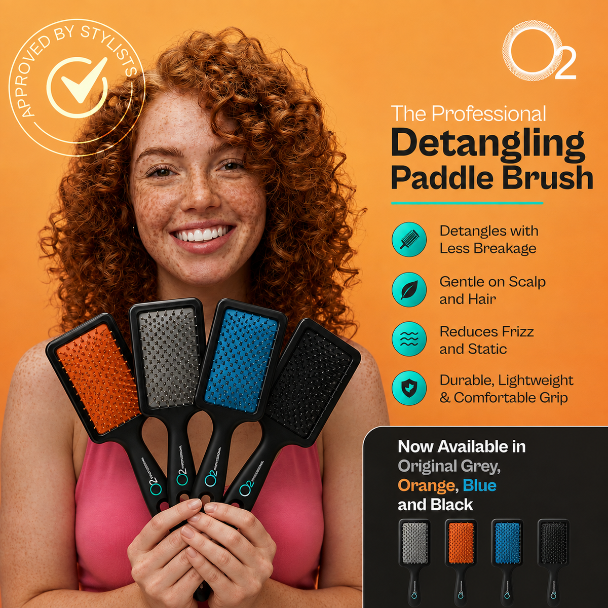 O2 TANGLE ERASER - Detangling and Styling Brush