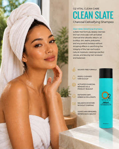 CLEAN SLATE Charcoal Detoxifying Gel Shampoo 250mL|8.5oz.