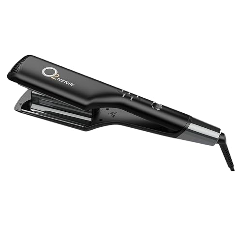 Black O2TEXTURE Titanium Ceramic Double Waver shown slightly open on a white background