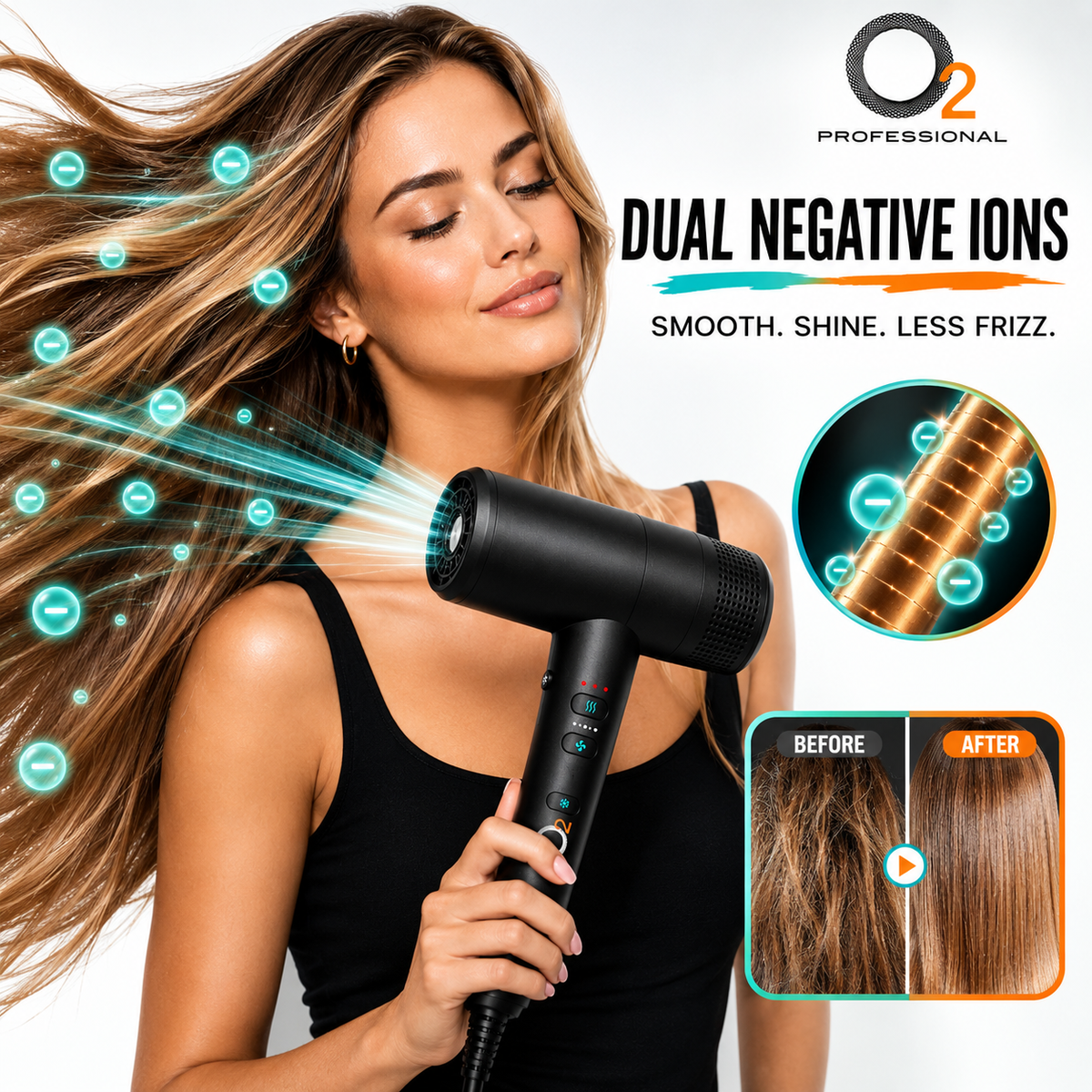 O2 Hypersonic Professional Hair Dryer | Ionic – O2 PROFESSIONAL
