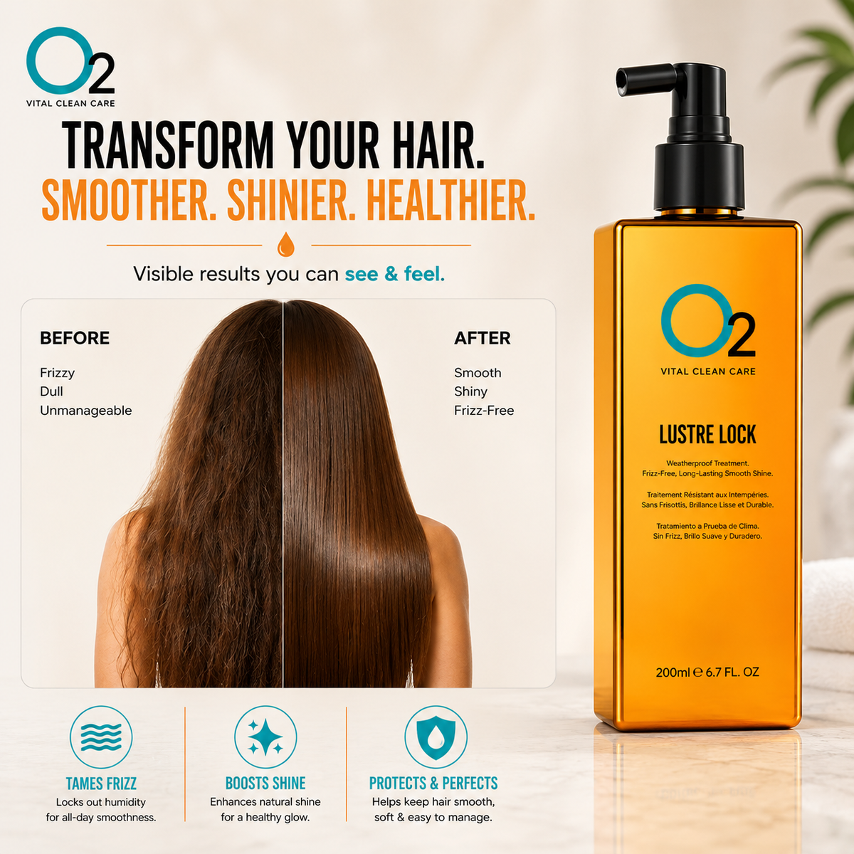 LUSTRE LOCK Anti-Frizz Shield Treatment 200mL|6.7oz.