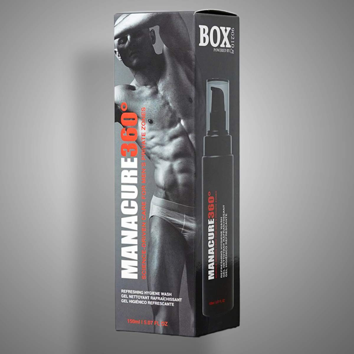 Manacure 360 box on a gray background