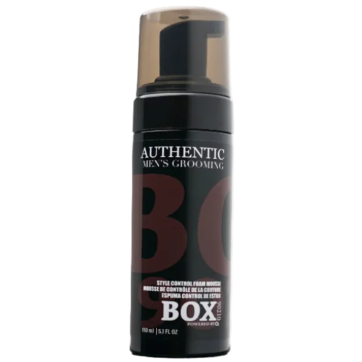 Black grooming product bottle with 'BO' branding on a white background