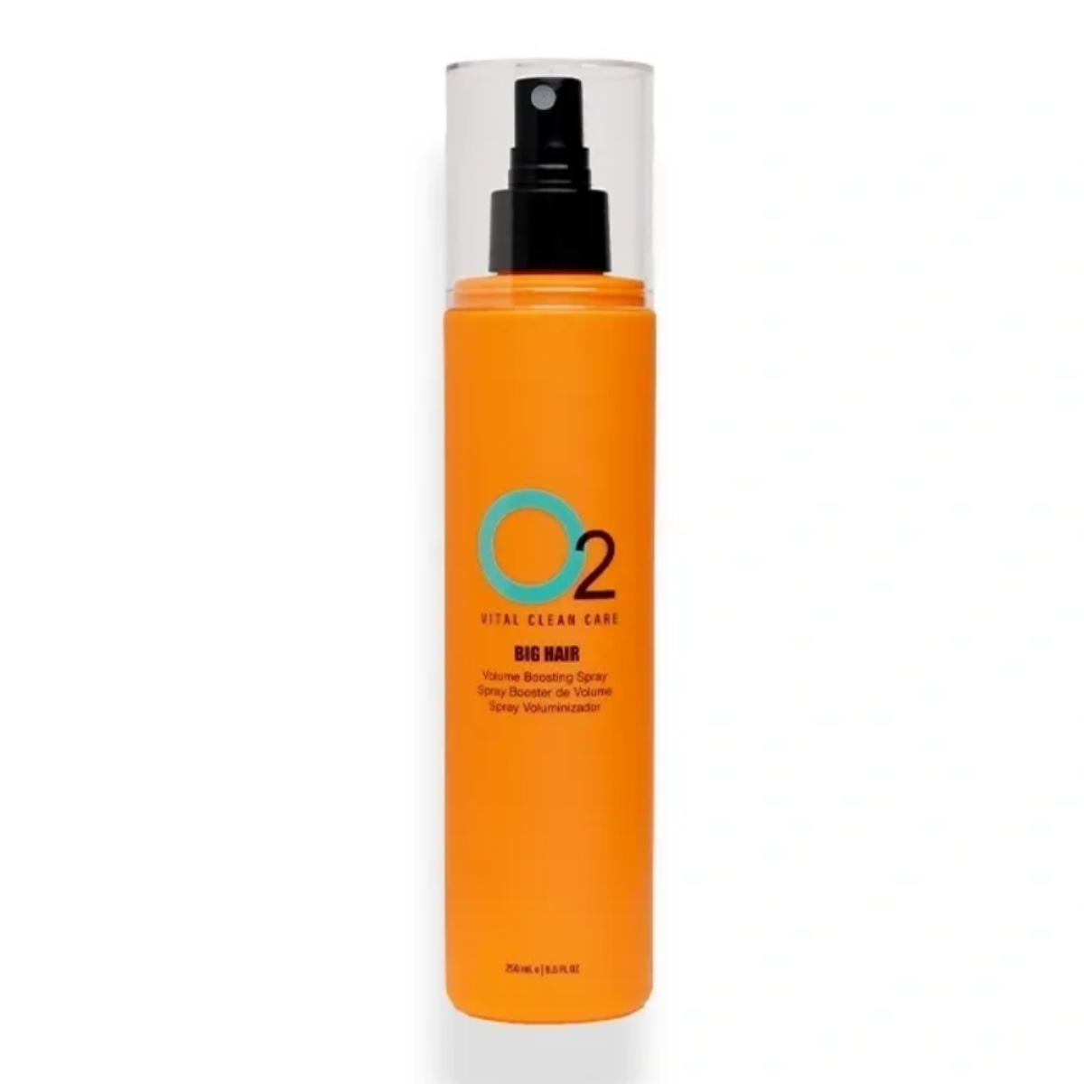 Orange spray bottle with black nozzle on a white background