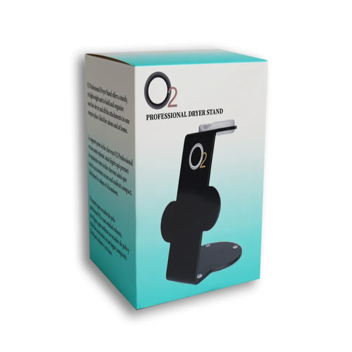 O2 professional dryer stand packaging on a white background
