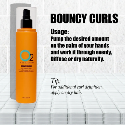 Orange bottle of O2 Hair Care product with text on a white background