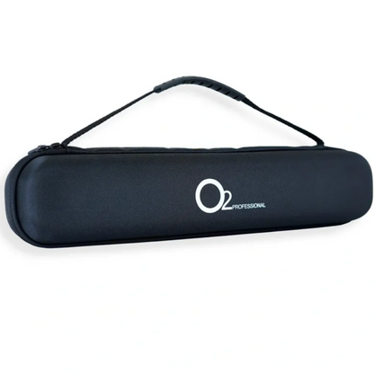 Black carrying case with 'O2 Professional' logo on a white background