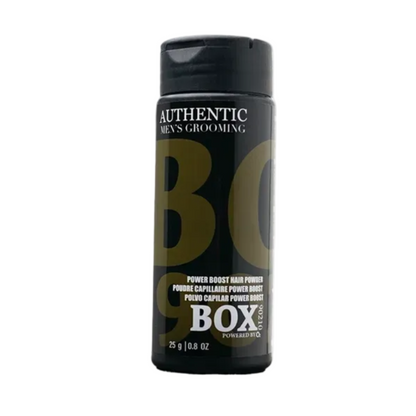 Black and gold canister with 'BC' branding on a white background