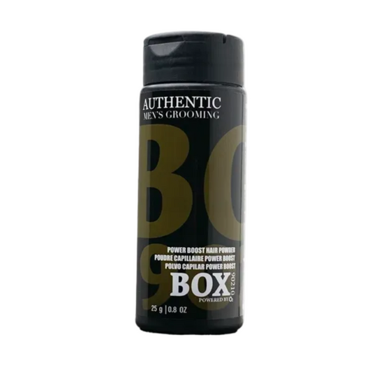 Black and gold canister with 'BC' branding on a white background