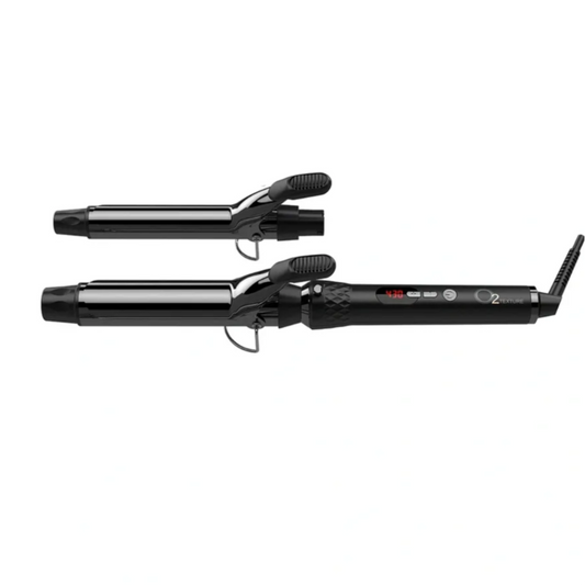 Black curling iron on a white background