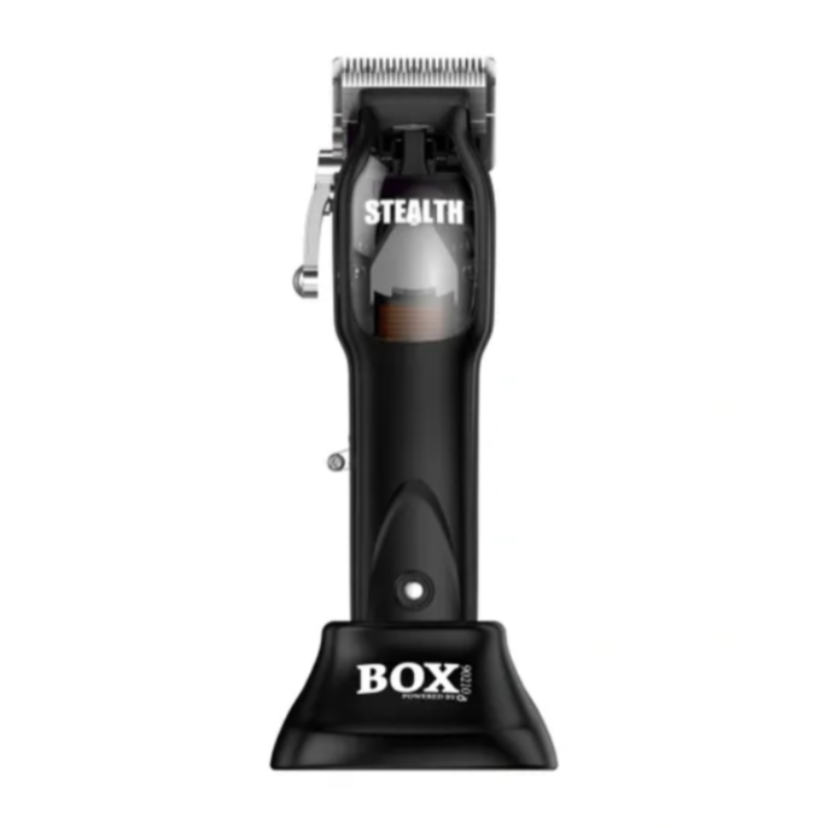 Black hair clipper with 'Interlink' branding on a white background