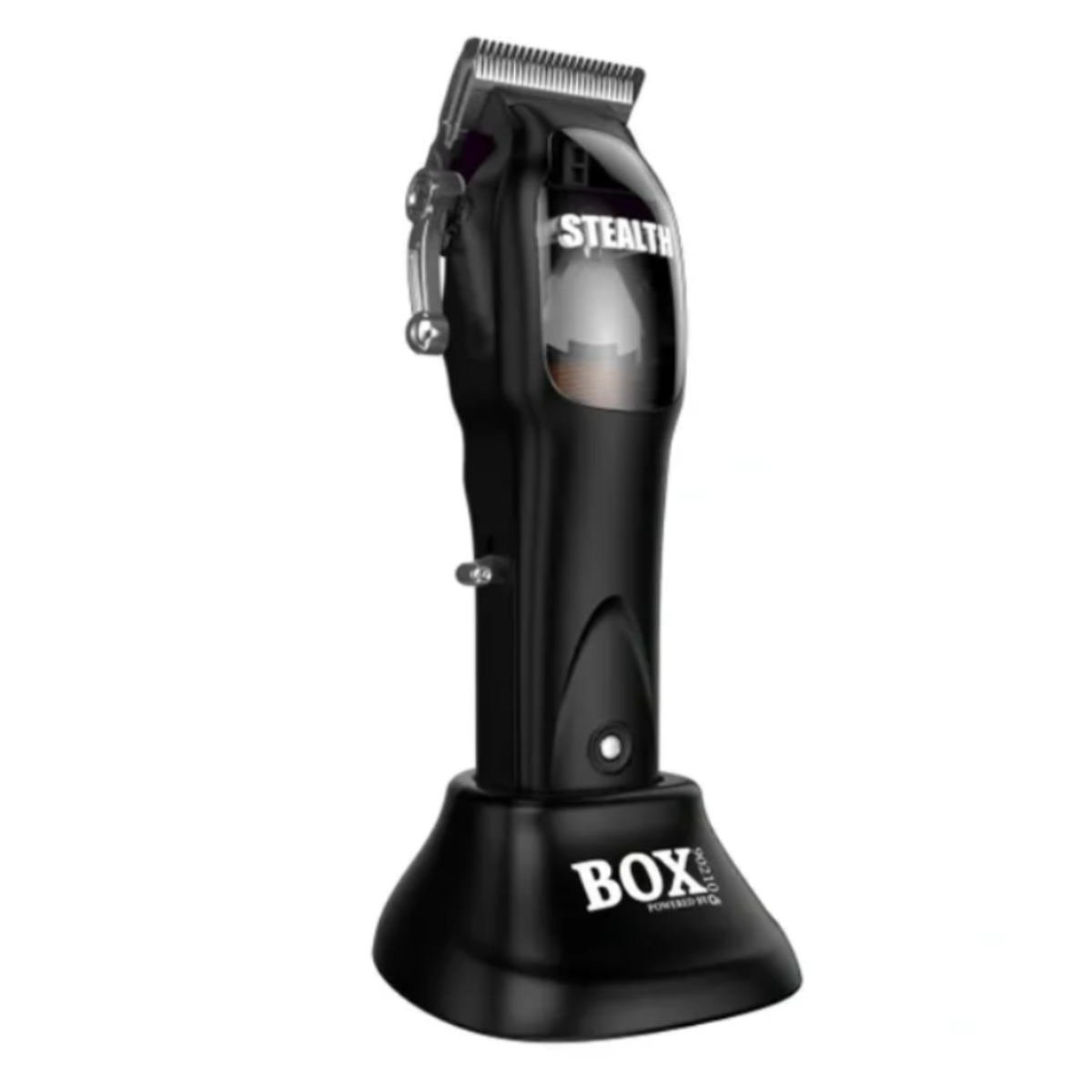 Black hair clipper on a white background