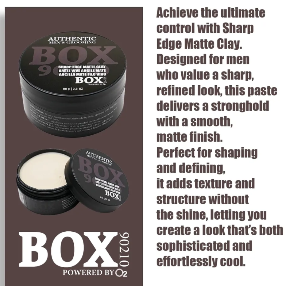 BOX90210 Sharp Edge Matte Clay 80g|2.8oz.