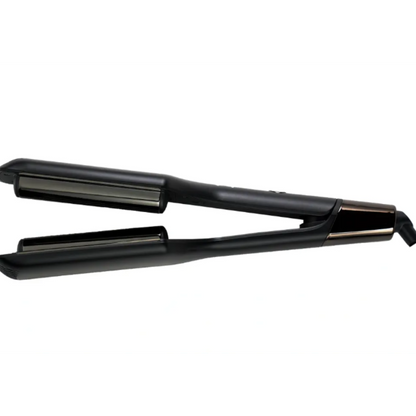 Black hair straightener on a white background
