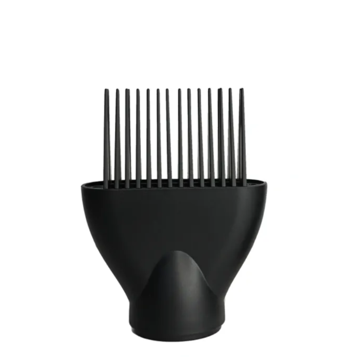 Black hair dye applicator with comb on a white background