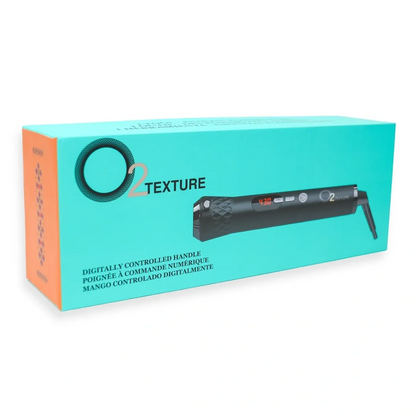 O2 Texture hair straightener packaging on a white background