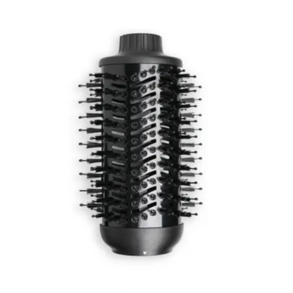 Black hairbrush with bristle design on a white background
